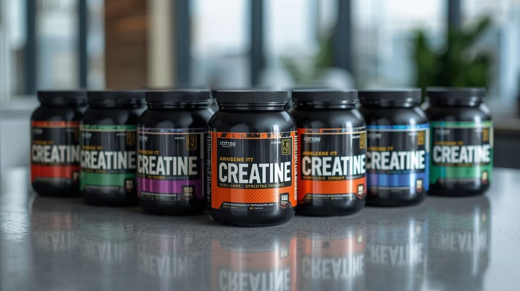 plusieurs pots de créatine