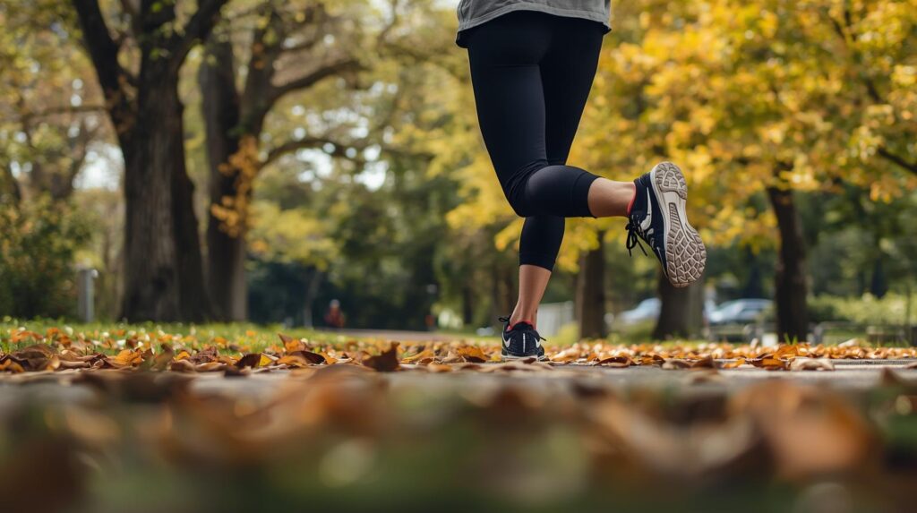 personne courant, travaillant son cardio